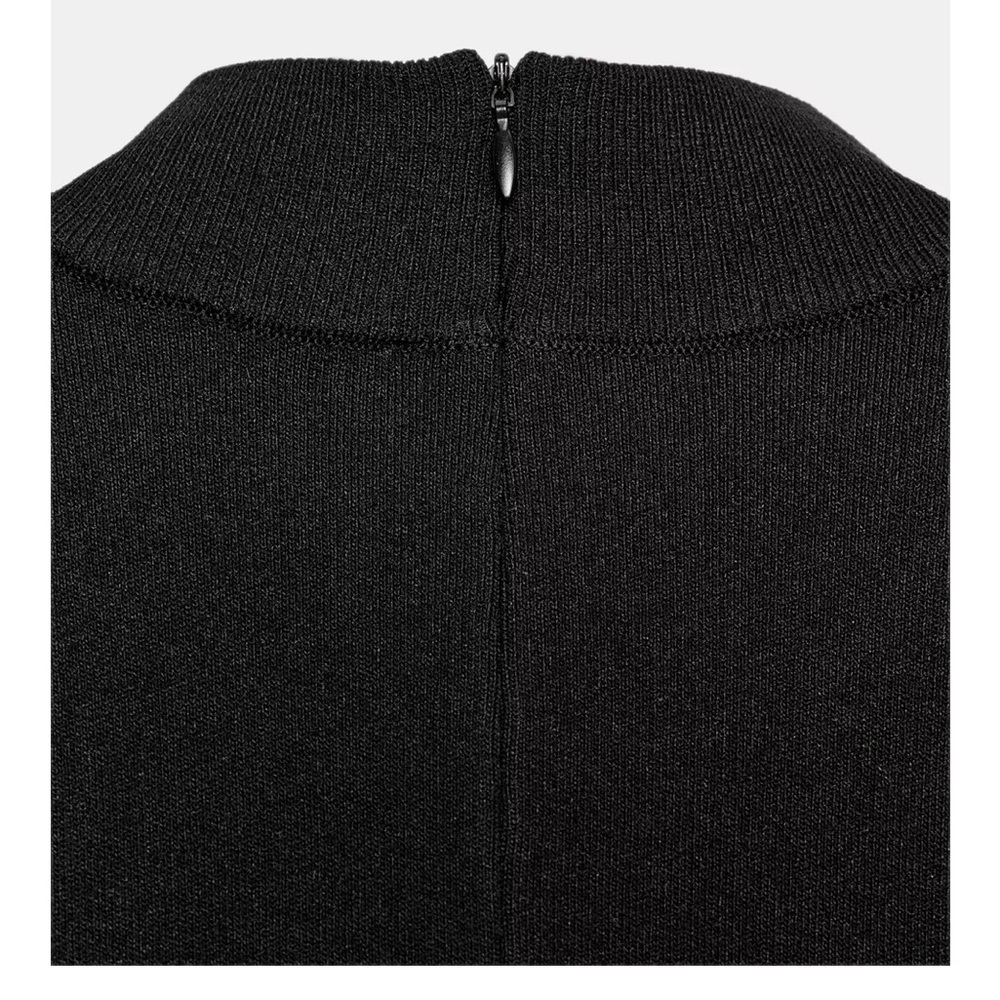 Zara NWT black 3/4th quart sleeve mock neck knit sweater mini dress - Picture 8 of 11